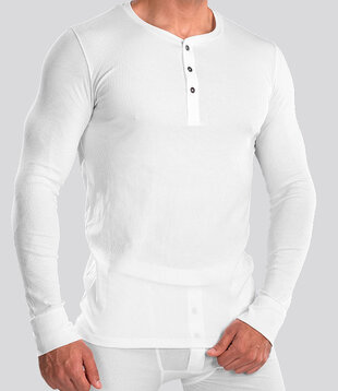 Schiesser Retro Rib Longsleeve Shirt 019 Wit