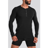 Schiesser Retro Rib Longsleeve Shirt 019 Schwarz