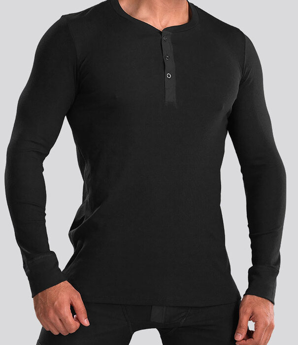 Schiesser Retro Rib Longsleeve Shirt 019 Black