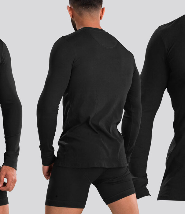 Schiesser Retro Rib Longsleeve Shirt 019 Black