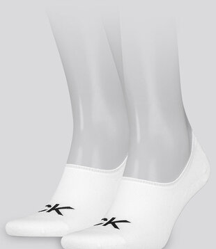 Calvin Klein Footie High Cut Logo Socks 2-Pack 716 Wit