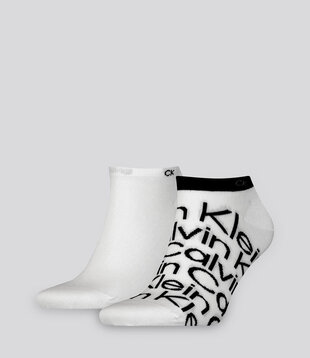 Calvin Klein All Over Print Sneaker Socks 2-Pack 714 Wit