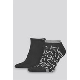 Calvin Klein All Over Print Sneaker Socks 2-Pack 714 Zwart