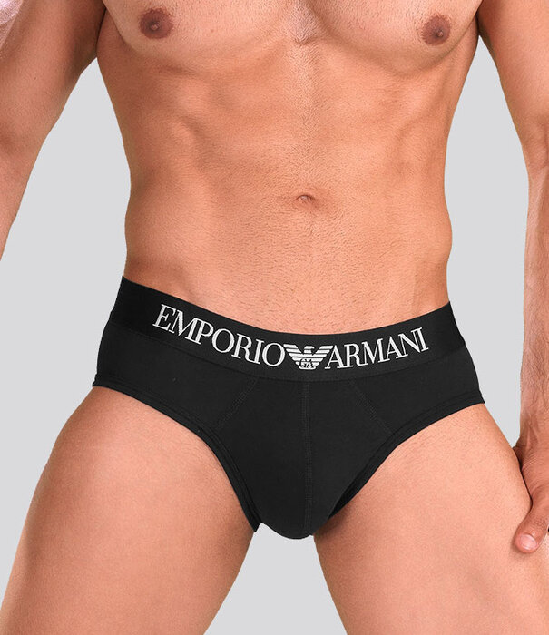 Emporio Armani Iconic Logoband Slip CC729 Schwarz