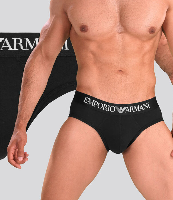 Emporio Armani Iconic Logoband Slip CC729 Schwarz