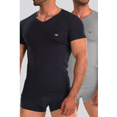 Emporio Armani Essential Core V-Neck T-Shirt 2-Pack CC717 Grau/Blau