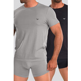 Emporio Armani Essential Core Crew Neck T-Shirt 2-Pack CC717 Grijs/Blauw