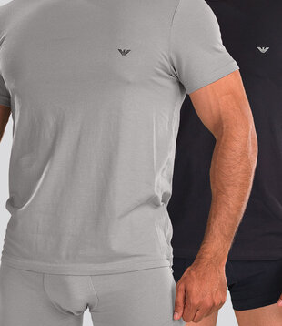 Emporio Armani Essential Core Crew Neck T-Shirt 2-Pack CC717 Grijs/Blauw