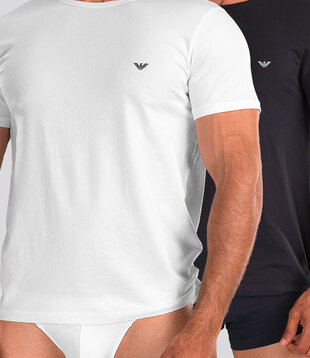 Emporio Armani Essential Core Crew Neck T-Shirt 2-Pack CC717 Blauw/Wit
