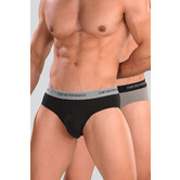 Emporio Armani Essential Core Logoband Slip 2-Pack CC717 Zwart/Grijs