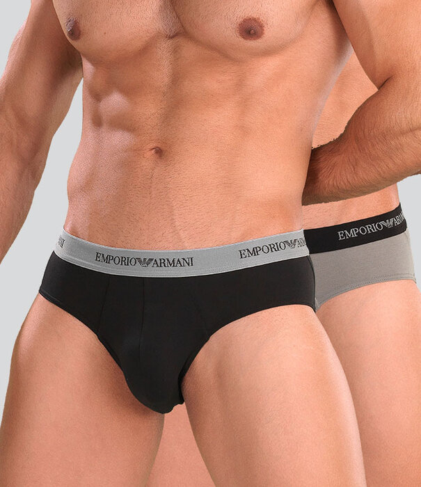 Emporio Armani Essential Core Logoband Slip 2-Pack CC717 Schwarz/Grau