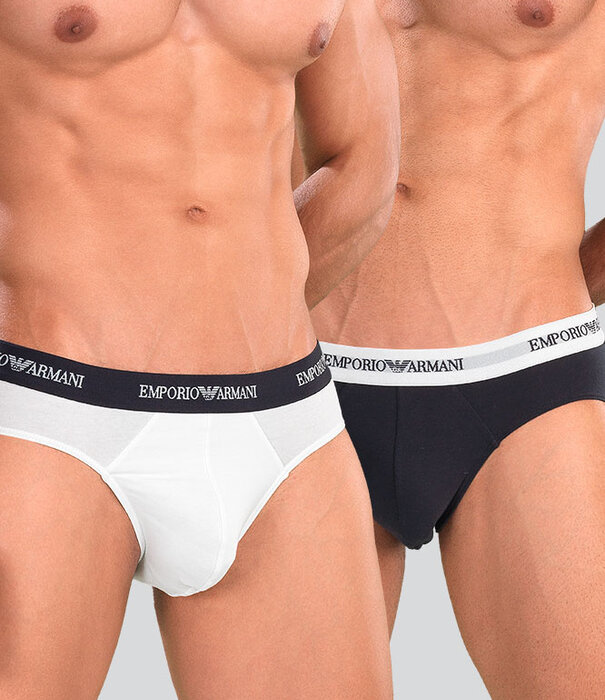 Emporio Armani Essential Core Logoband Slip 2-Pack CC717 Blue/White