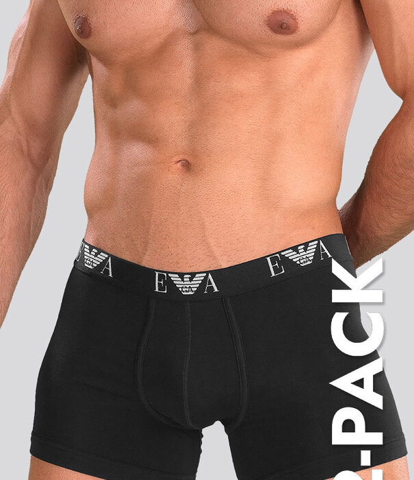 Emporio Armani Essential Monogram Boxer 2-Pack CC715 Schwarz