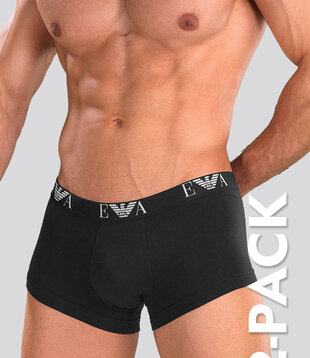 Emporio Armani Essential Monogram Trunk 2-Pack CC715 Schwarz