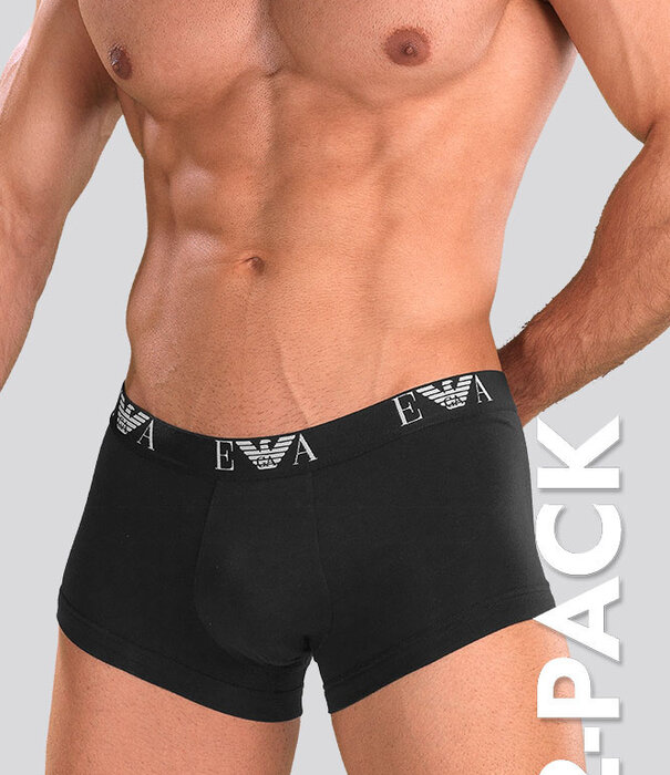 Emporio Armani Essential Monogram Trunk 2-Pack CC715 Schwarz