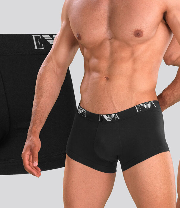 Emporio Armani Essential Monogram Trunk 2-Pack CC715 Schwarz