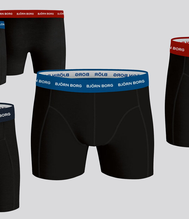 Bjorn Borg Contrast Solids Sammy Boxershort 3-Pack 1028 Schwarz