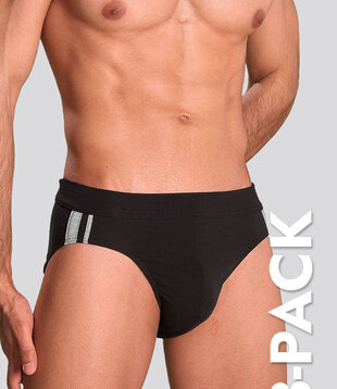 Schiesser 95/5 Organic Cotton Rio Slip 3-Pack 815 Schwarz
