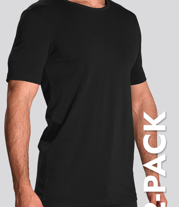 Schiesser 95/5 Organic Cotton T-Shirt 2-Pack 997 Black