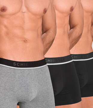 Schiesser 95/5 Organic Cotton Boxershort 3-Pack 986 Zwart/Grijs