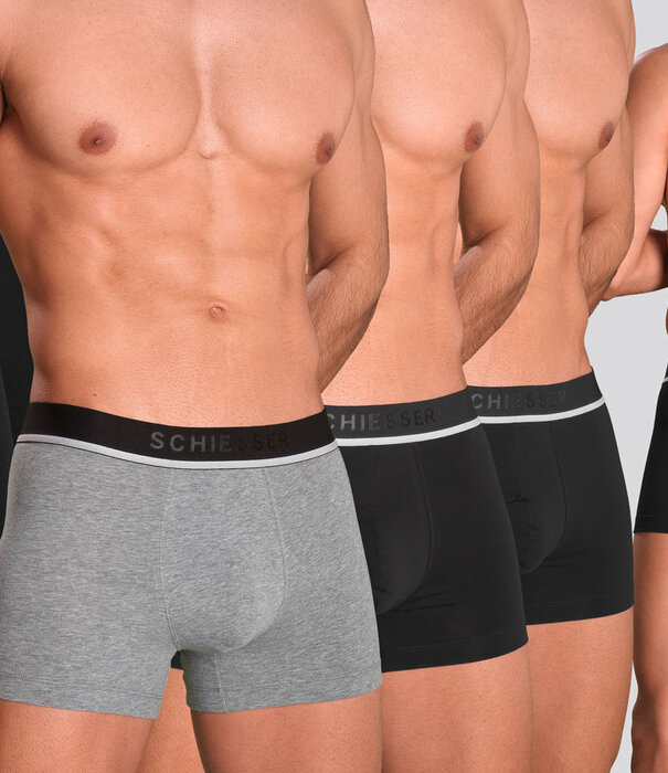 Schiesser 95/5 Organic Cotton Boxershort 3-Pack 986 Black/Grey