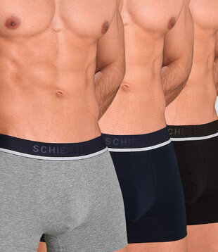 Schiesser 95/5 Organic Cotton Boxershort 3-Pack 986 Zwart/Grijs/Blauw