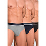 Schiesser 95/5 Organic Cotton Rio Slip 3-Pack 985 Schwarz/Grau/Blau