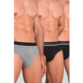 Schiesser 95/5 Organic Cotton Rio Slip 3-Pack 985 Zwart/Grijs