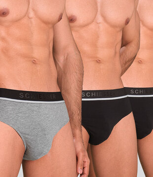 Schiesser 95/5 Organic Cotton Rio Slip 3-Pack 985 Schwarz/Grau