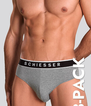 Schiesser 95/5 Organic Cotton Rio Slip 3-Pack 984 Grau