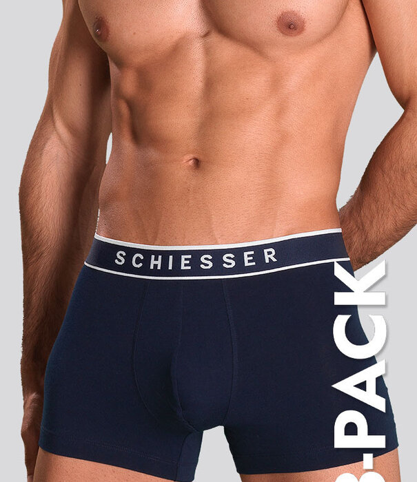 Schiesser 95/5 Organic Cotton Boxershort 3-Pack 983 Navy