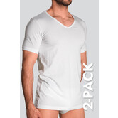 Schiesser 95/5 Organic Cotton V-Neck T-Shirt 2-Pack 982 Wit