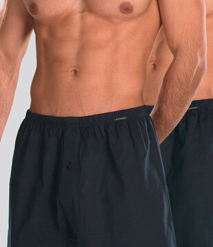 Schiesser Jersey Tricot Boxershort 2-Pack 002 Schwarz/Blau