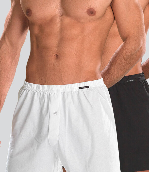 Schiesser Jersey Tricot Boxershort 2-Pack 002 White/Black