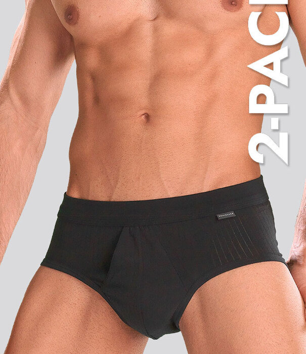 Schiesser Authentic Sport Slip 2-Pack 000 Black