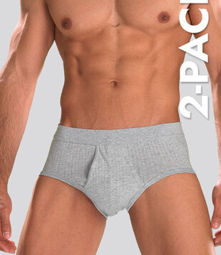 Schiesser Authentic Sport Slip 2-Pack 000 Grau