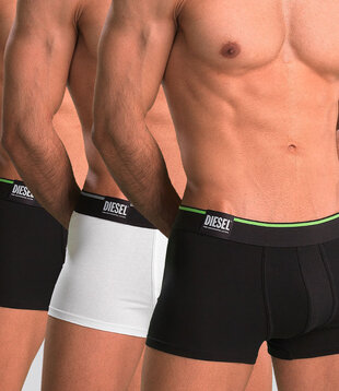 Diesel Organic Cotton Damien Boxershort 3-Pack DDAM Zwart/Wit