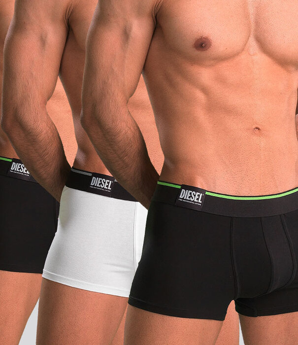 Diesel Organic Cotton Damien Boxershort 3-Pack DDAM Schwarz/Weiß