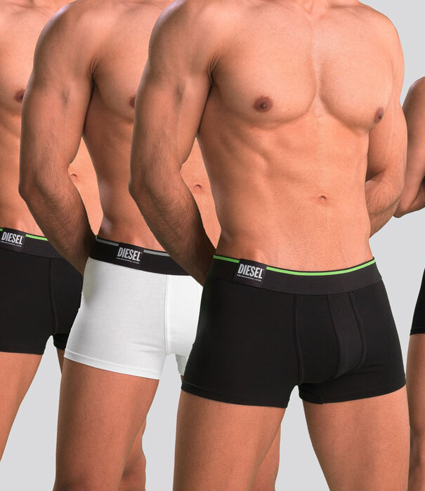 Diesel Organic Cotton Damien Boxershort 3-Pack DDAM Schwarz/Weiß