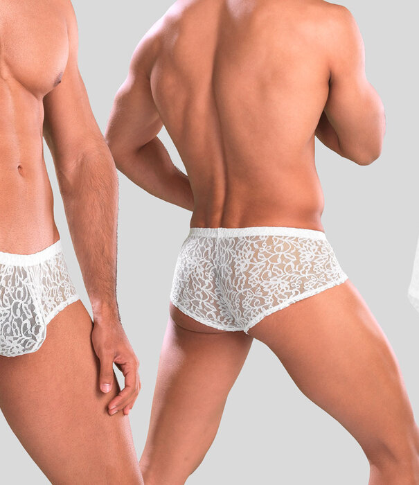 Joe Snyder Bulge Boxer Lace 03 Transparant Wit (005)