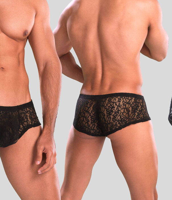 Joe Snyder Bulge Boxer Lace 03 Transparant Zwart (055)