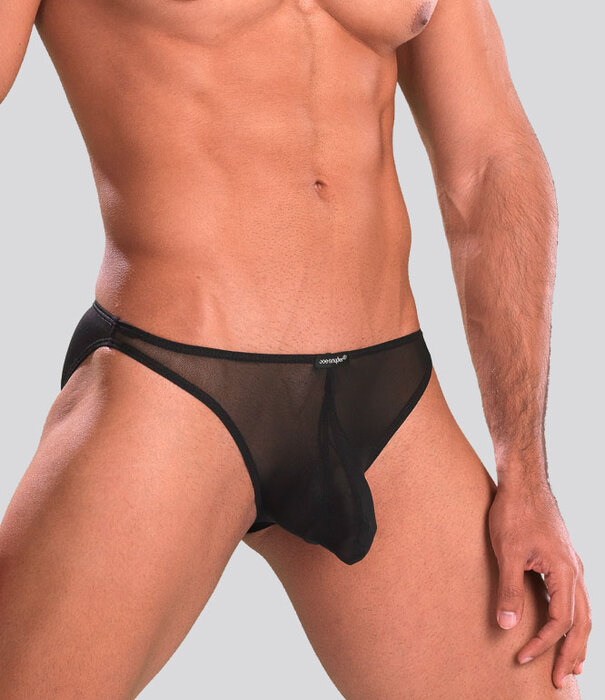 Joe Snyder Maxibulge Bikini Mesh 01 Transparant Zwart (055)