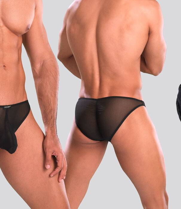 Joe Snyder Maxibulge Bikini Mesh 01 Transparant Zwart (055)