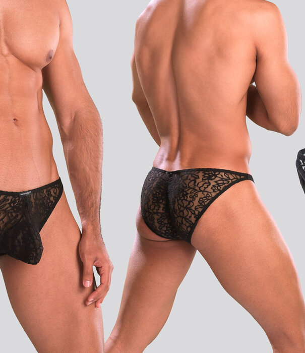 Joe Snyder Maxibulge Bikini Lace 01 Transparant Zwart (055)