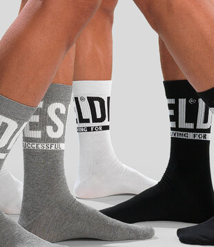 Diesel Ray Socks 3-Pack QATV Wit/Zwart/Grijs