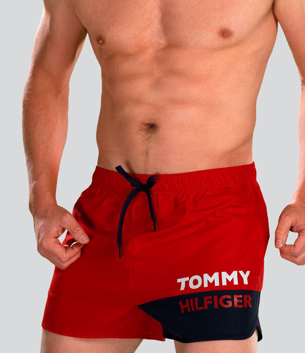 Tommy Hilfiger Runner Swim Short 683 Blauw/Rood