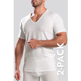 Calvin Klein V-Neck T-Shirt 2-Pack NB1089A White