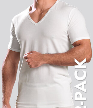 Calvin Klein V-Neck T-Shirt 2-Pack NB1089A Wit