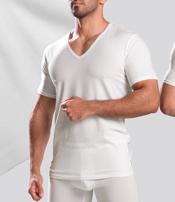 Calvin Klein V-Neck T-Shirt 2-Pack NB1089A White