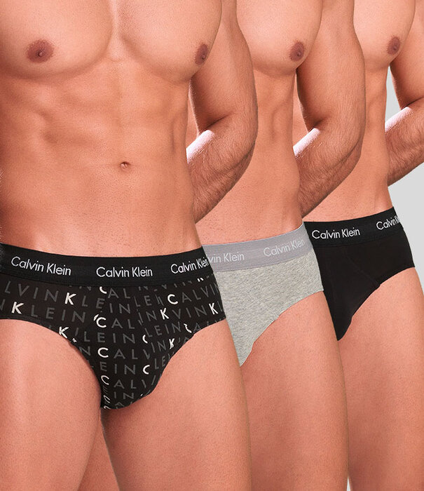 Calvin Klein Hip Slip 3-Pack U2661G Schwarz/Grau